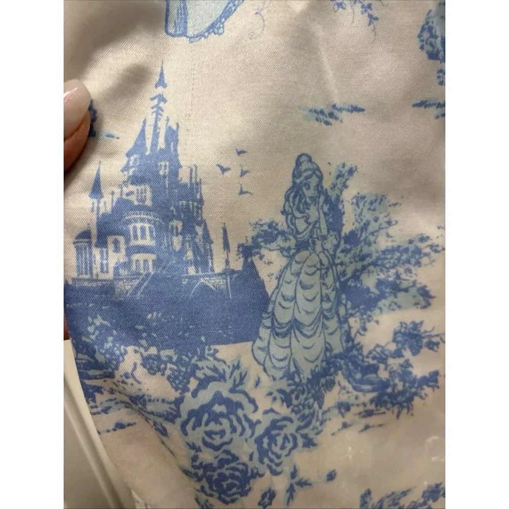 Disney‎ Princess Castle Toile Pajama Pants Women's Size Unknown Satin Sleepwear
